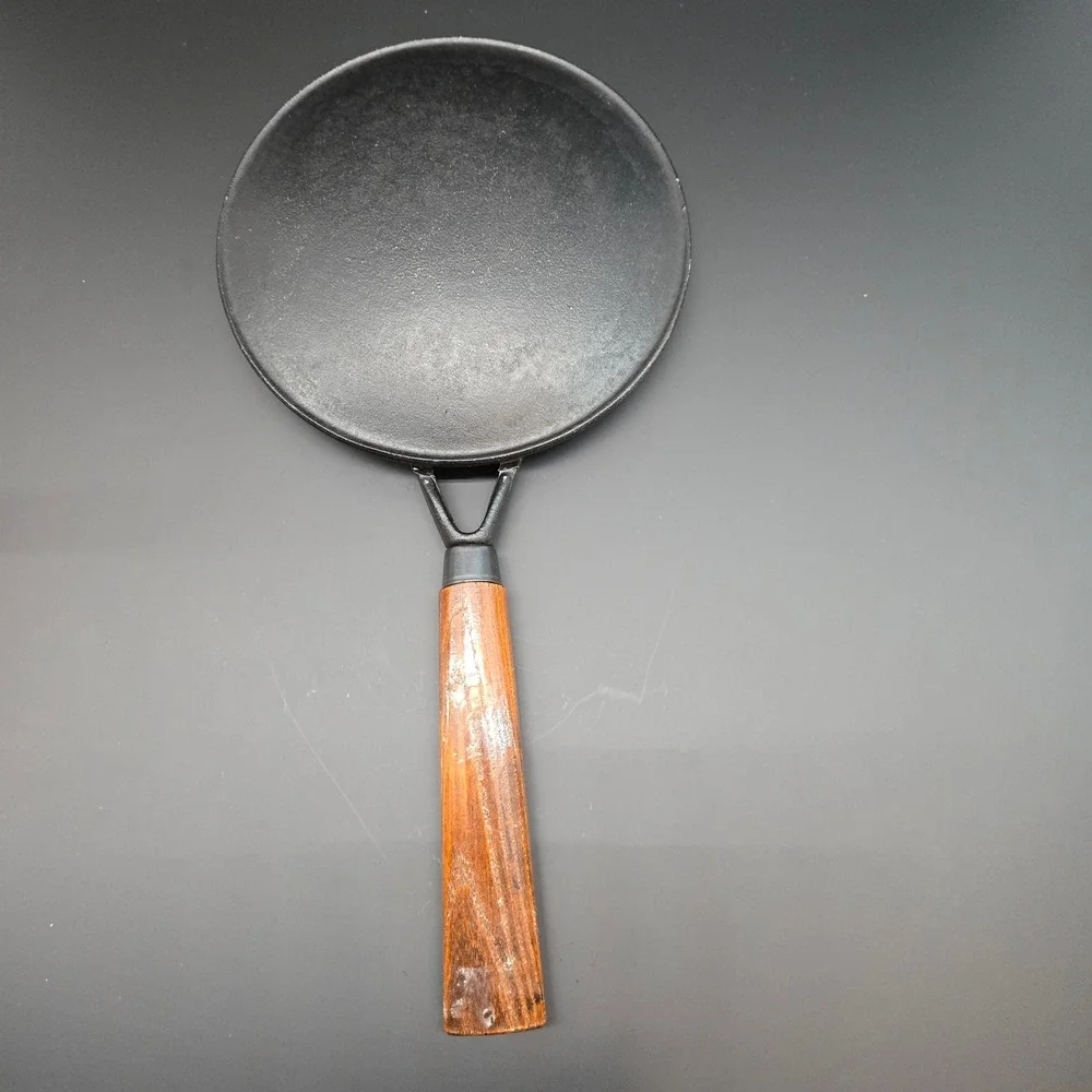 Creative Cookware Vintage‎ Cast Iron Crepe Pan and Ceramic Batter Recipe Set